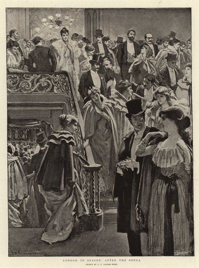 Londen in Seizoen, na de Opera door George Percy Jacomb Hood